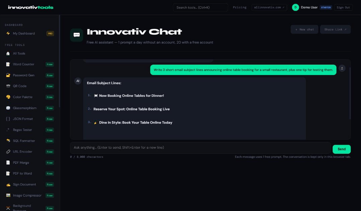 Innovativ Chat conversation screen
