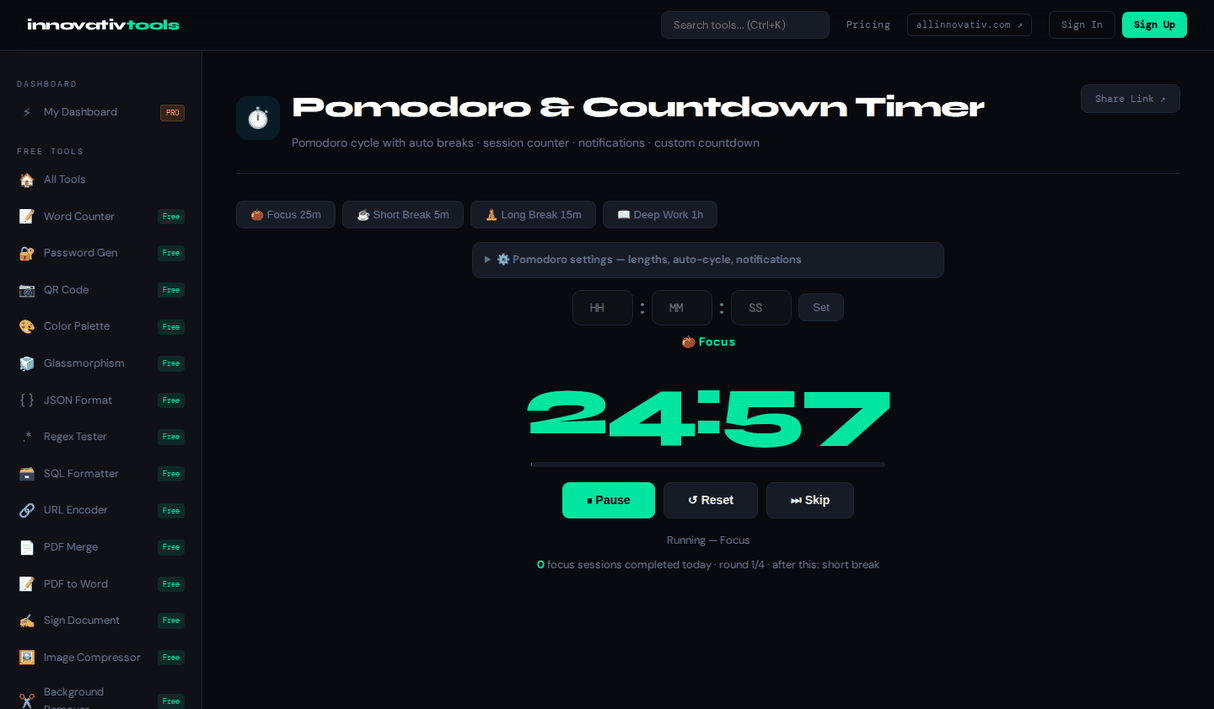 Countdown Timer — running countdown