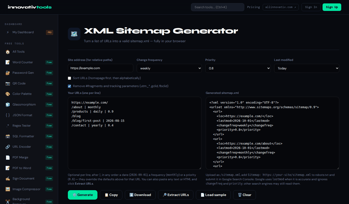 XML Sitemap Generator